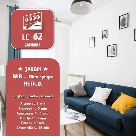 Le 62 - Spacieux T2 Avec Jardin, Parking & Tramway Grenoble Exterior photo