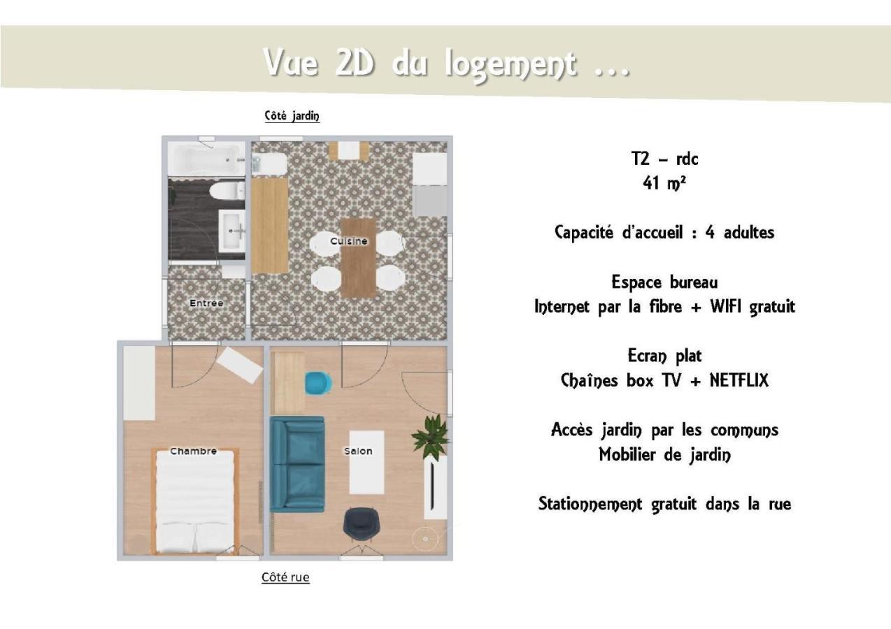 Le 62 - Spacieux T2 Avec Jardin, Parking & Tramway * Grenoble
